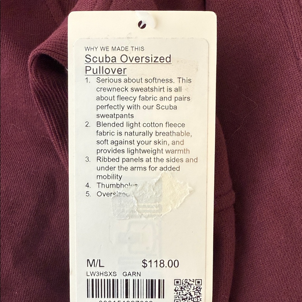 NWT Soldout Lululemon Athletica Scuba Pullover in Garnett with Spellout - Picture 2 of 6